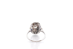 Bague art déco en platine et diamants saphirs - Castafiore