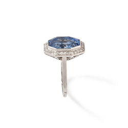Bague Art déco en platine, saphir et diamants - Castafiore
