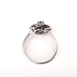 Bague Art Déco octogonale diamants or blanc et platine - Castafiore