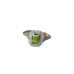Bague Art Déco Péridot et Diamants - Castafiore