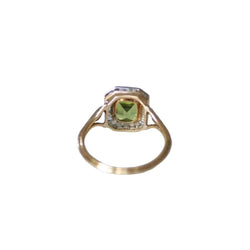 Bague Art Déco Péridot et Diamants - Castafiore