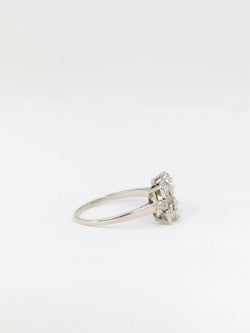 Bague Art Déco Platine et Diamants Taillés en Rose - Castafiore