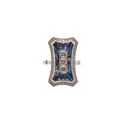 Bague art déco saphirs diamants - Castafiore