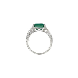 Bague Art Nouveau Emeraude Diamant - Castafiore
