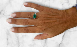Bague Art Nouveau Emeraude Diamant - Castafiore