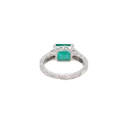 Bague Art Nouveau Emeraude Diamant - Castafiore
