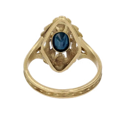 Bague Art Nouveau en or jaune et saphir - Castafiore