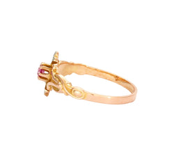 Bague Art Nouveau en or rose et platine avec rubis et diamants - Castafiore