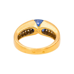 Bague Bandeau BOUCHERON "Anaïs" en or jaune, saphir et diamants - Castafiore