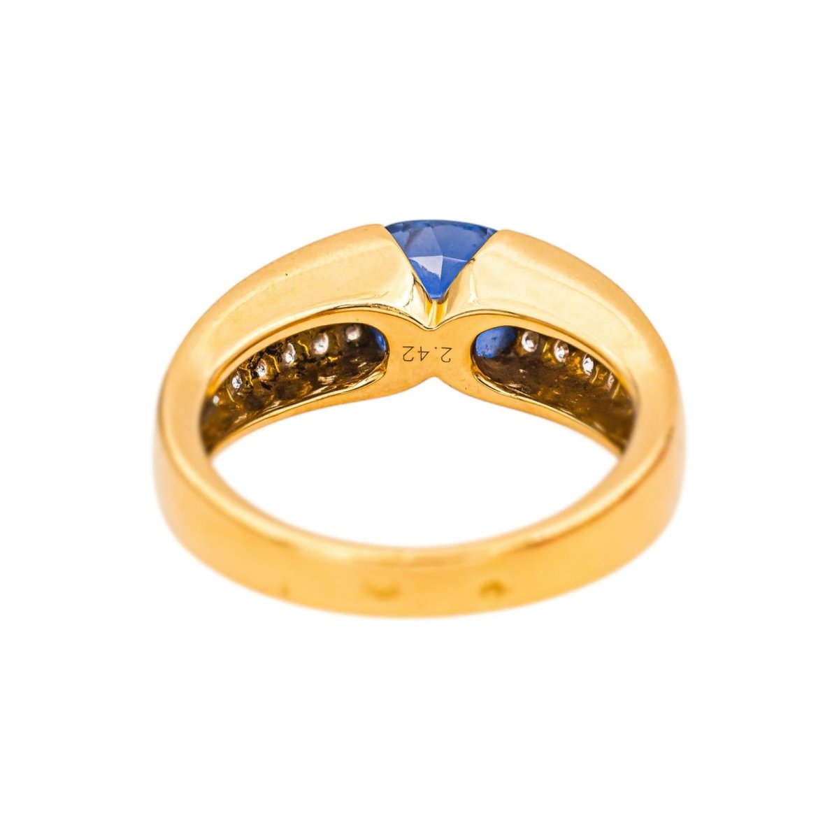Bague Bandeau BOUCHERON "Anaïs" en or jaune, saphir et diamants - Castafiore