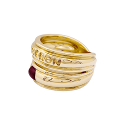 Bague Bandeau BOUCHERON en or jaune et rubis - Castafiore