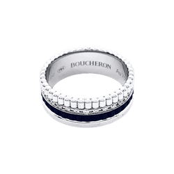 Bague Bandeau BOUCHERON "Quatre Black Édition" en or blanc et diamants - Castafiore