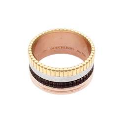 Bague Bandeau BOUCHERON "Quatre Classique" en or blanc, or jaune et or rose - Castafiore