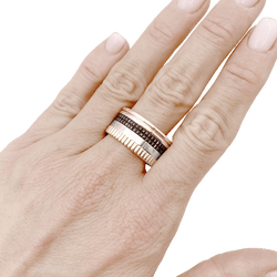 Bague Bandeau BOUCHERON "Quatre Classique" en or blanc, or jaune et or rose - Castafiore