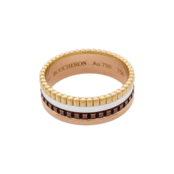 Bague Bandeau BOUCHERON "Quatre Classique Small" en or jaune, or blanc et or rose - Castafiore