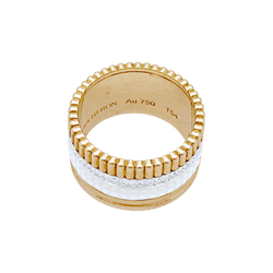 Bague Bandeau BOUCHERON "Quatre White Edition" en or jaune, or blanc, or rose, céramique et diamants - Castafiore