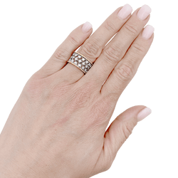 Bague Bandeau BUCCELLATI "Éternelle Band" en or blanc, or jaune et diamants - Castafiore