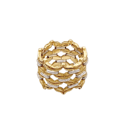 Bague Bandeau BUCCELLATI "Voile" en or jaune et or blanc - Castafiore