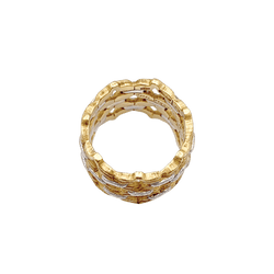 Bague Bandeau BUCCELLATI "Voile" en or jaune et or blanc - Castafiore