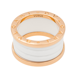 Bague Bandeau BULGARI "B.Zéero1" en or rose et céramique - Castafiore