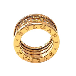 Bague Bandeau BULGARI "B.Zéro1" en or jaune et diamants - Castafiore