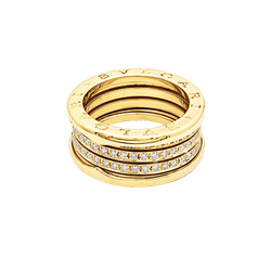 Bague Bandeau BULGARI "B.Zero1" en or jaune et diamants - Castafiore