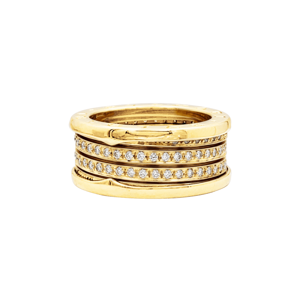 Bague Bandeau BULGARI "B.Zero1" en or jaune et diamants - Castafiore