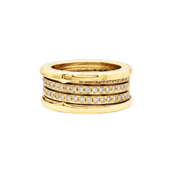 Bague Bandeau BULGARI "B.Zero1" en or jaune et diamants - Castafiore