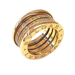 Bague Bandeau BULGARI "B.Zéro1" en or jaune et diamants - Castafiore