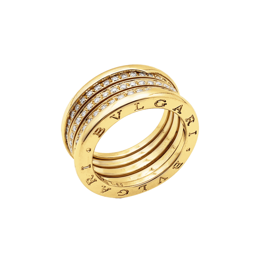 Bague Bandeau BULGARI "B.Zero1" en or jaune et diamants - Castafiore