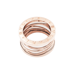 Bague Bandeau BULGARI "B.Zéro1" en or rose et céramique - Castafiore