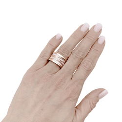 Bague Bandeau BULGARI "B.Zéro1" en or rose et céramique - Castafiore
