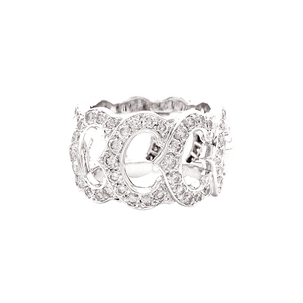 Bague Bandeau CARTIER "C de Cartier" en or blanc et diamants - Castafiore