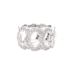 Bague Bandeau CARTIER "C de Cartier" en or blanc et diamants - Castafiore