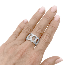 Bague Bandeau CARTIER "C de Cartier" en or blanc et diamants - Castafiore