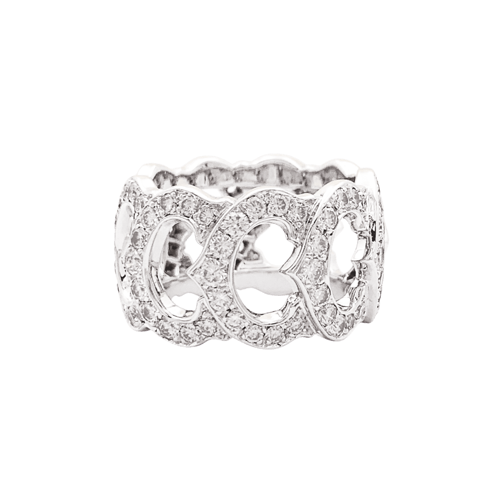 Bague Bandeau CARTIER "C de Cartier" en or blanc et diamants - Castafiore