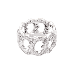 Bague Bandeau CARTIER "C de Cartier" en or blanc et diamants - Castafiore
