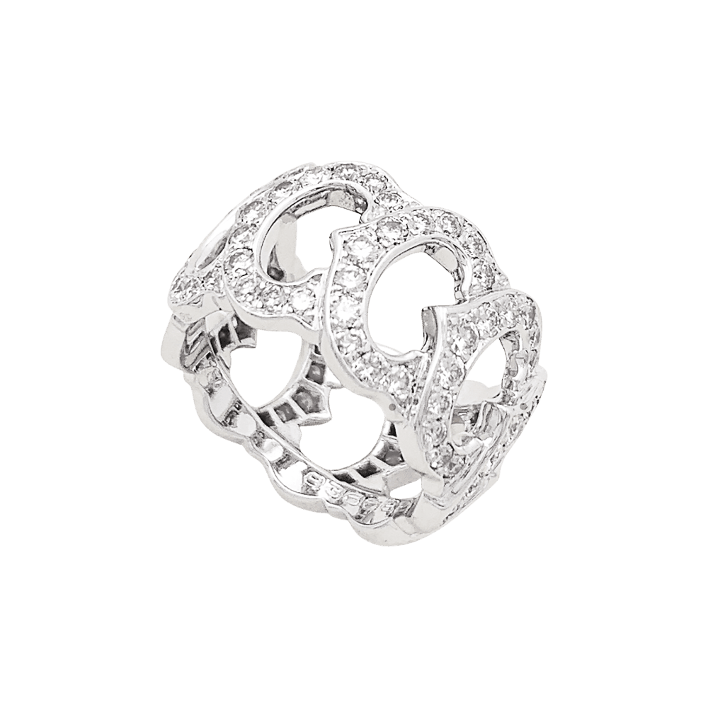 Bague Bandeau CARTIER "C de Cartier" en or blanc et diamants - Castafiore