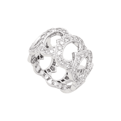 Bague Bandeau CARTIER "C de Cartier" en or blanc et diamants - Castafiore