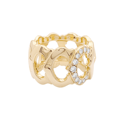 Bague Bandeau CARTIER "C de Cartier" en or jaune et diamants - Castafiore