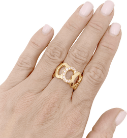 Bague Bandeau CARTIER "C de Cartier" en or jaune et diamants - Castafiore