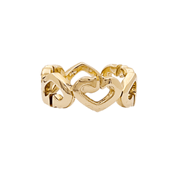 Bague Bandeau CARTIER "Coeurs C" en or jaune et diamants - Castafiore