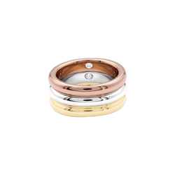 Bague Bandeau CARTIER "Ellipse" en or blanc, or jaune, or rose et diamant - Castafiore