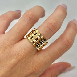 Bague Bandeau CARTIER "Panthère" en or jaune - Castafiore