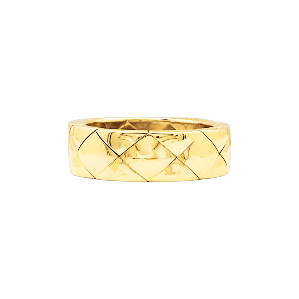 Bague Bandeau CHANEL "Matelassé" en or jaune - Castafiore