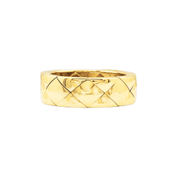 Bague Bandeau CHANEL "Matelassé" en or jaune - Castafiore