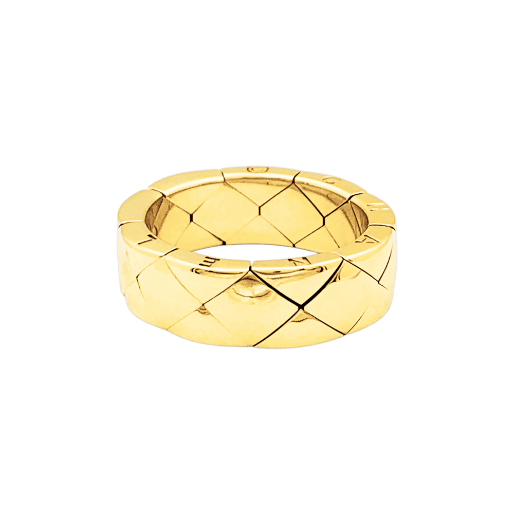 Bague Bandeau CHANEL "Matelassé" en or jaune - Castafiore