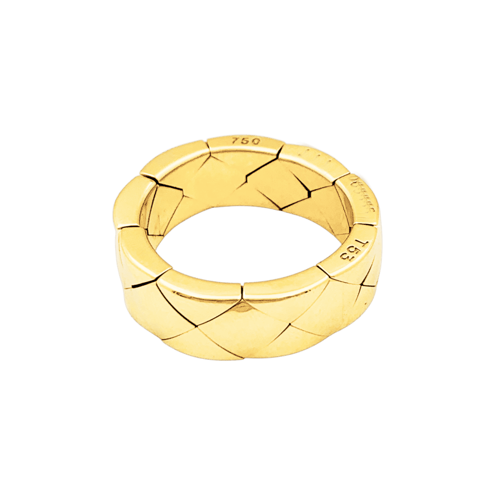 Bague Bandeau CHANEL "Matelassé" en or jaune - Castafiore