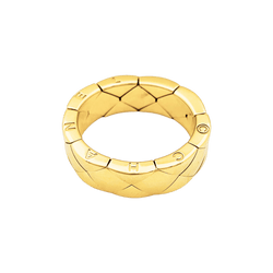 Bague Bandeau CHANEL "Matelassé" en or jaune - Castafiore