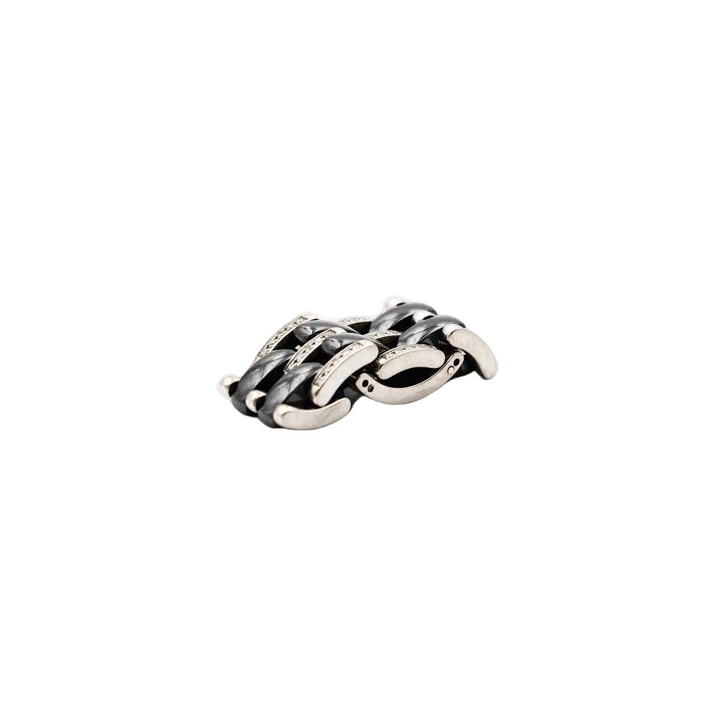 Bague Bandeau CHANEL "Ultra" en or blanc, céramique et diamants - Castafiore
